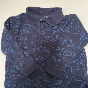 Navy Blue Long Sleeve Polo